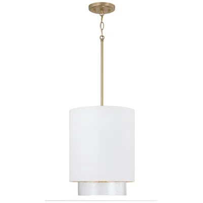 Capital Lighting Weller 1 Light Pendant 11.5" Matte Brass And White