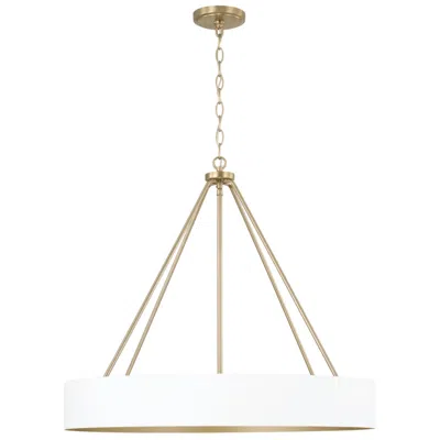 Capital Lighting Weller 27 1/2" Brass And White 4-light Chandelier