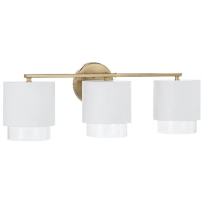 Capital Lighting Weller 3 Light Vanity 24.25" Matte Brass And White