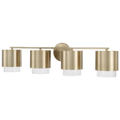Capital Lighting Weller 4 Light Vanity 33.5" Matte Brass In Gold
