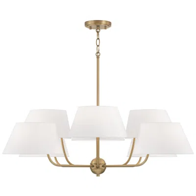 Capital Lighting Welsley 40" Wide 8-arm Aged Brass Shade Chandelier