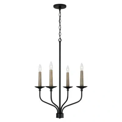 Capital Lighting Wilder 4 - Light Dimmable Classic / Traditional Chandelier In Matte Black
