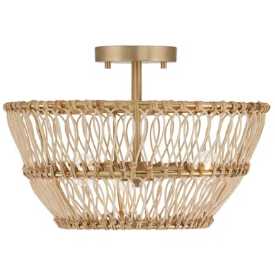 Capital Lighting Wren 3 Light Semi Flush 16" Matte Brass