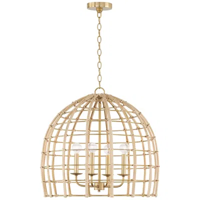 Capital Lighting Wren 4 Light Pendant 23" Matte Brass