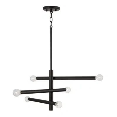 Capital Lighting Zane 6 - Light Dimmable Sputnik Modern Linear Chandelier In Black