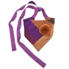 Capitana Women's Brown / Gold / Purple Sophisticated Small Silk Scarf Manciano - Violet & Amber With Appliqué In Multi
