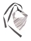 Capitana Women's Grey / White / Silver Sibari Silk Triangle Scarf – Grey & Silver In Multi