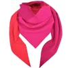 Capitana Women's Pink / Red / Neutrals Giannella Grande – Reversible Wool Triangle Scarf In Multi