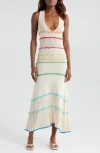 Capittana Abbie Tiered Mixed Stitch Cover-up Maxi Dress In Multicolor