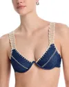 Capittana Alessia Denim Bikini Top In Denim