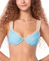 Capittana Alessia Denim Bikini Top In Lght Denim