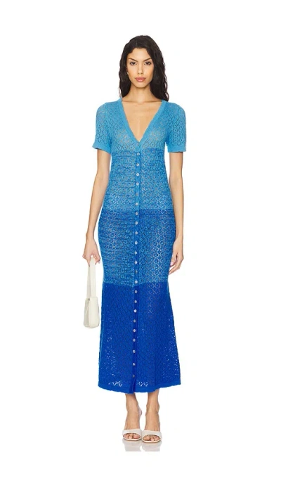 Capittana Alexandra Short Sleeve Dress In Blue
