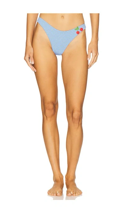 Capittana Atira Vichy Fruits Bikini Bottom In Blue