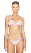 Capittana Beatriz Crochet Bikini Top In Purple