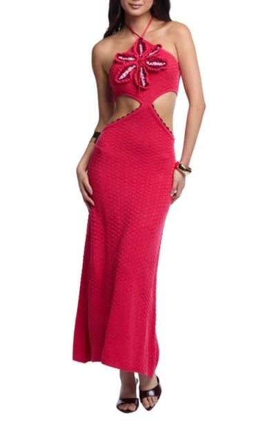 Capittana Carla Crochet Flower Cover-up Dress In Multi