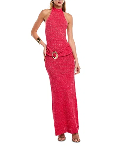 Capittana Ceci Faux Belt Dress In Red