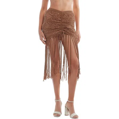 Capittana Claudia Metallic Cover-up Skirt In Brown