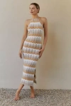 Capittana Cornelia Halter Midi Dress In Beige