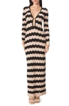 CAPITTANA ELLA STRIPE LONG SLEEVE KNIT COVER-UP DRESS