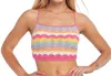 Capittana Holly Crochet Cover-up Crop Top In Beige