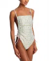 Capittana Irene Reversible One-piece Swimsuit In Lemon Flowers In Green