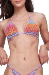 Capittana Kendall Multicolor Crochet Bikini Top In Multicolor