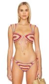 Capittana Lucy Crochet Bikini Top In Multicolor
