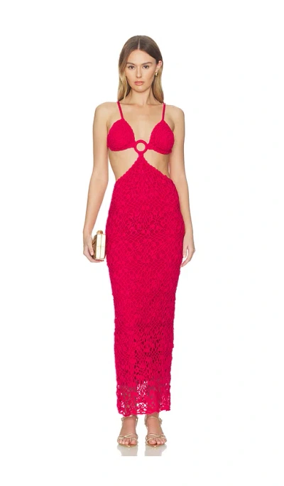 Capittana Martina Rose Dress In Red