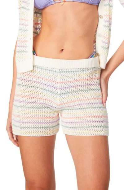 Capittana Maya Stripe Cover-up Shorts In Multicolor