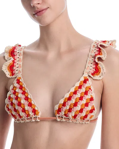 Capittana Melissa Crochet Bikini Top In Orange