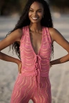 Capittana Mica Front-tie Top In Pink
