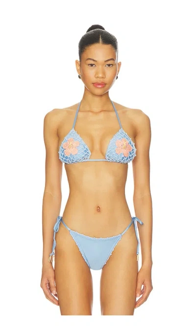 Capittana Missy Flowers Top In Blue