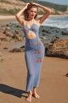 Capittana Pipa Cutout Halter Cover-up Dress In Blue