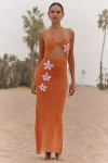 Capittana Pippa Cut-out Halter Maxi Dress In Orange