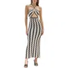 Capittana Poppy Cutout Halter Cover-up Dress In Neutral