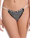 Capittana Rose Crocheted Bikini Bottom In Black/white