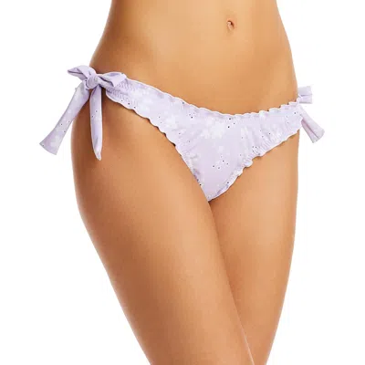 Capittana Rose Mini Flowers Bottom Womens Side Tie Polyester Swim Bottom Separates In Blue