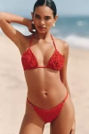 Capittana Rose Red Crochet Bikini Bottoms In Red
