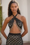 Capittana Sally Crossover Halter Top In Black