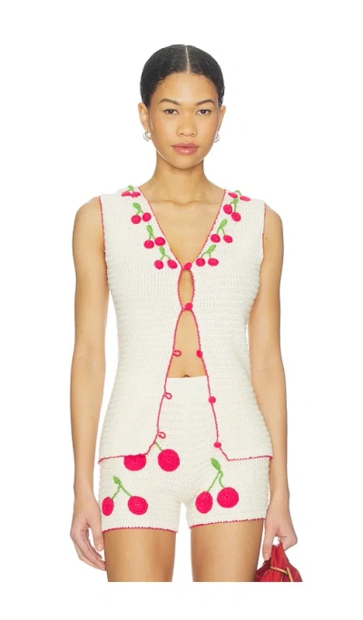 Capittana Sasha Cherry Top In White