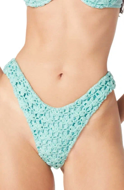 Capittana Savanah Crochet Bikini Bottom In Blue