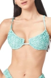 Capittana Savanah Crochet Bikini Top In Blue