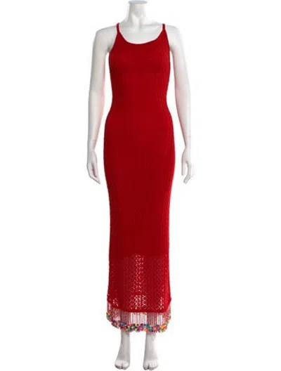 Pre-owned Capittana Scoop Neck Long Dress W/ Tags In Red