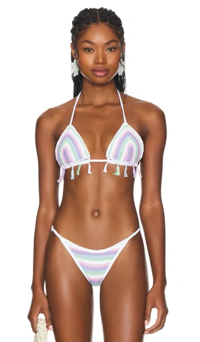 Capittana Trinidad Crochet Bikini Top In Multicolor