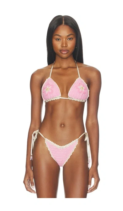Capittana Trinidad Flower Top In Pink