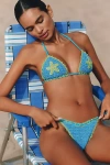 Capittana Trinidad Star Embroidered Bikini Bottoms In Blue