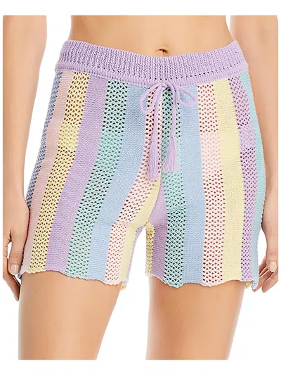 Capittana Womens Knit Stretch Casual Shorts In Multi