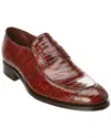 Caporicci Alligator Leather Penny Loafer In Burgundy