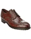 Caporicci Alligator Leather Wingtip Oxford In Brown