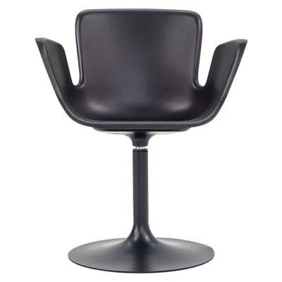 Pre-owned Cappellini 2022 Werner Aisslinger For  Juli Plastic Arm Chair W/ Column Base In Black